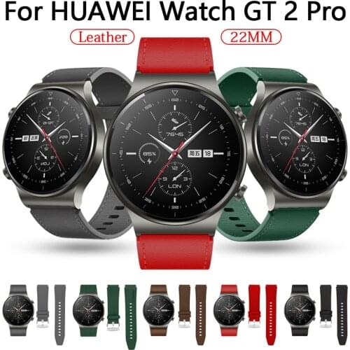 For Huawei Watch GT 2 Pro Strap Official Style Leather Band 22mm Watch Strap Bracelet Watchband Wristband For huawei gt 2 pro