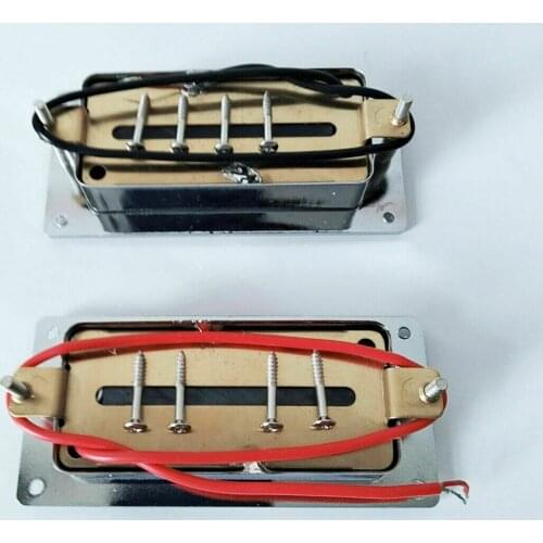 Mini 4 String Bass Electric Guitar Double Coil 8-Hole Humbucker Neck & Bridge Pickup Set Replacement Spare Parts