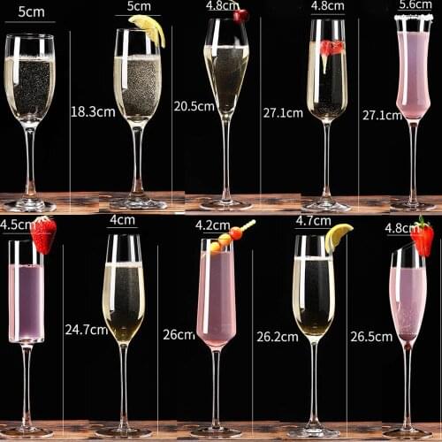 New Crystal champagne glasses Goblet glass cup Set drinking glasses cups Red wine glass Bar Hotel party Drinkware wedding flutes