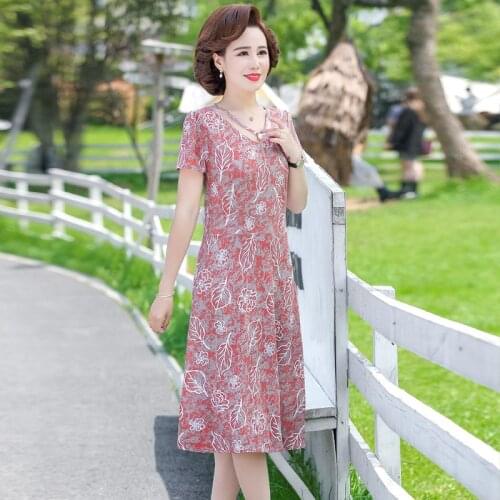 2021 New V-neck summer women dresses Plus Size Summer European Style Cothing short Sleeve Women Dresses