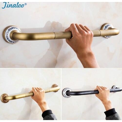 Antique Brass Brushed Bathtub Grab Bars Handrails Old People Bathroom Handle Armrest Bathroom Safety & Accessories