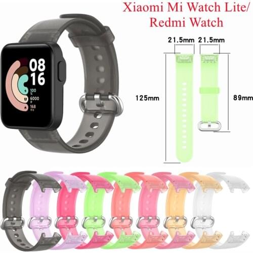 Clear Band for Xiaomi Mi Watch Lite Transparent Strap Replaceable Bracelet for Redmi Watch Transparent Silicone Wristband