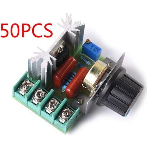 50PCS AC 220V 2000W SCR Voltage Regulator Dimming Dimmers Speed Controller Thermostat Electronic Voltage Regulator Module