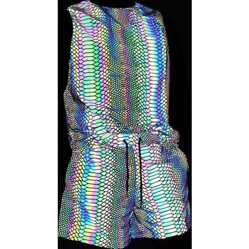 Snakeskin Pattern Reflective Mens Sets Sportswear Summer Tank Top Vests Fitness Shorts Joggers Tracksuit conjuntos masculinos