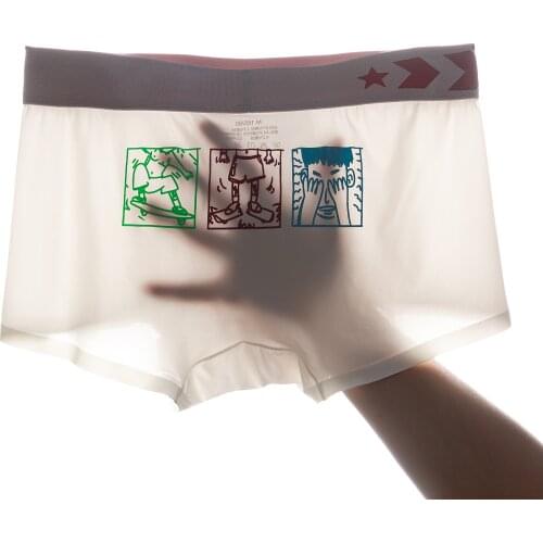 3 Pieces Mens Panties Summer Mens Boxer Shorts Personality Ice Silk Men Underwear Boxer Breathable Thin Section Underpants New
