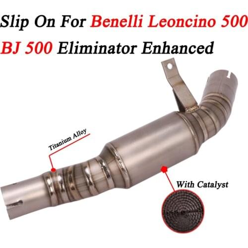 Slip On For Benelli Leoncino 500 BJ500 Motorcycle Exhaust Titanium Alloy Link Pipe Delete Original Catalyst Eliminator Enhanced
