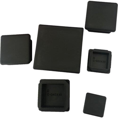 4/20/50/100Pcs Square Pipe Tube Plugs Black Plastic Furniture Leg Plug Blanking End Cap Bung Round Bulkhead Table Chair Foot Pad