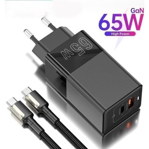 65W Gan Charger Quick Charge 4.0 3.0 Usb Type C Qc Pd Usb Loader Portable Fast Charger For iphone Xiaomi Laptop Tablet