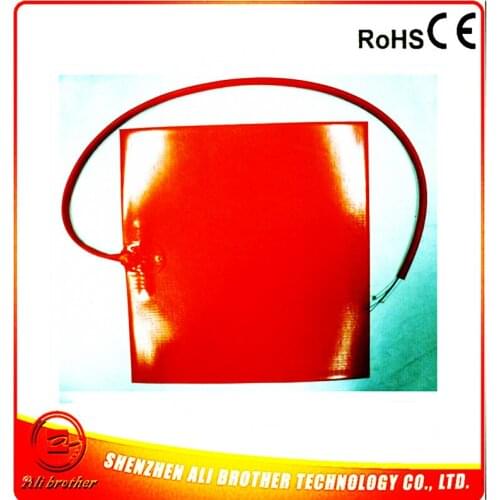 380*380*1.5mm Silicone Rubber Heater for 3D Printer 24v 800w 100k thermistor 1000mm lead wire XD-H-D-1309