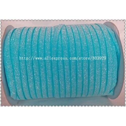 50yards/lot) Non - stretch 1.5" Frosted Turquoise Glitter Ribbon