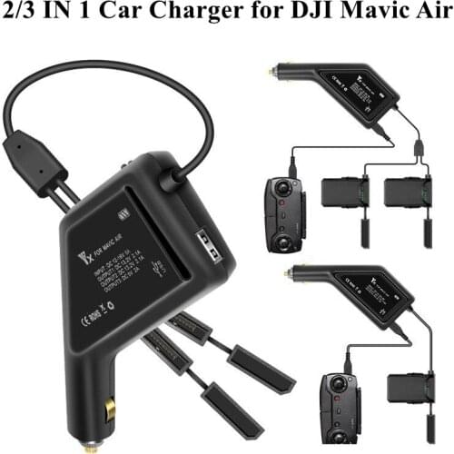Car Charger Vehicle Outdoor Fast Multi Charging Battery Remote Control Power Charger Hub USB Ports For DJI Mavic Air Accessories