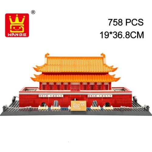 Wange Large Action Beijing Famous Tiananmen Building Block Bricks Sets Model Kits 758PCS Architecture Kids Educational Toys 8016
