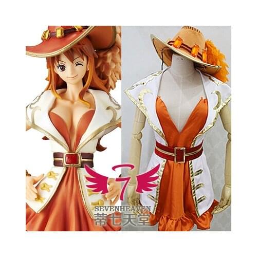 One Piece Cosplay Nami Cosplay Costume 15th Anniversary Nami Cosplay Costume with hat