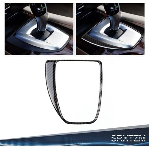 SRXTZM For Bmw E60 Carbon Fiber Interior Central Control Gear Shift Panel Decoration Cover Trim 2008-2010 5 Series