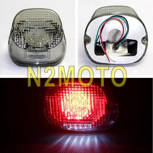 Smoke Motorcycle LED Brake Taillight with License Plate Brake Lamp for Harley Touring Road King Glide Electra FLH 1999-later