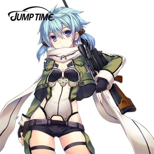 JumpTime 13cm x 13cm Car Styling Sexy Beauty Asada Shino Sword Art Online Anime JDM Window Decal 3D Car Stickers Accessories