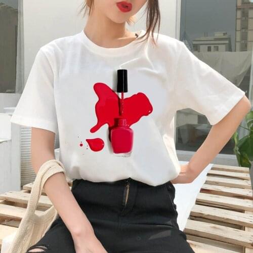 Korea Clothing Women T-Shirt Street Clothing 2021 T-Shirt Ms.Nail Polish T-Shirt Summer Harajuku Top T-Shirt Oversized