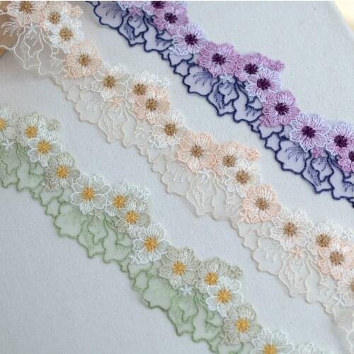 1 Meter Width 14cm WhiteWater Soluble Embroidered Fabric Lace Trim Ribbon Handmade DIY Sewing Craft For Costume Dress Decoration