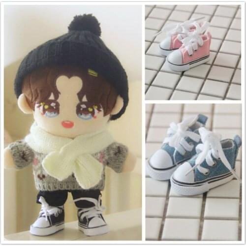 5cm Idol Doll Exo Shoes Canvas Shoes Plush Toy Accessories Kawaii Replaceable Body-Shape Shoe Length 5cm Suitable for 20cm Doll