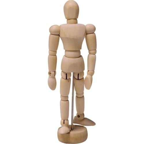 1Pc Artist Movable Limbs Male Wooden Figure Model Mannequin Art Class Sketching Wooden dolls Teaching equipment