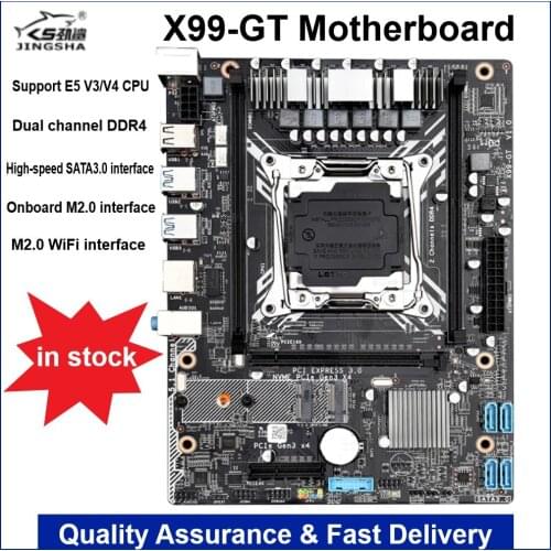 JINGSHA X99-GT Motherboard LGA 2011-3 E5-2620V3 2678V3 CPU DDR4 Server Memory Support Unlock Turbo Boost NVME SSD M.2 USB3.0