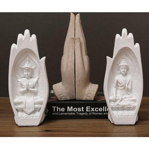 Miniature Resin Zen Buddhist Hand Buddha Figurine Ornaments Buddhist Town Residence Security Home Decoration Accessories Modern