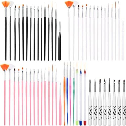 3/4/7/8/15Pcs Nail Brush Set Line Painting Drawing Carving Dotting Pen Tips DIY Acrylic UV Gel Acrylic French Manicure Brushes