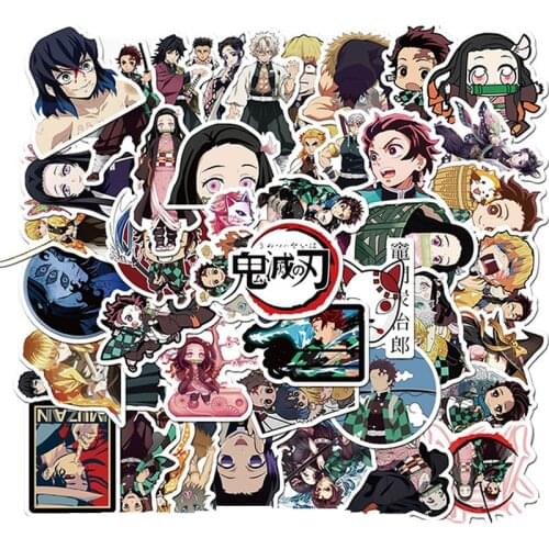 10/30/50pcs/pack Anime Demon Slayer Kimetsu No Yaiba Sticker Waterproof PVC Skateboard Luggage Guitar Sticker manga sticker gift