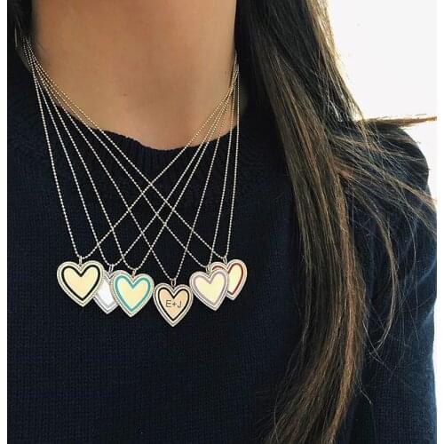 GOLD color delicate micro pave cz pink heart pendant necklace shiny tiny zirconia women gift for lover elegance Romantic jewelry