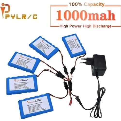 7.2v 1000mah Ni-CD Battery And Charger For Rc toys Car Tanks Robots Gun 1000mah AA 7.2v Rechargeable Battery Pack For Rc Boats