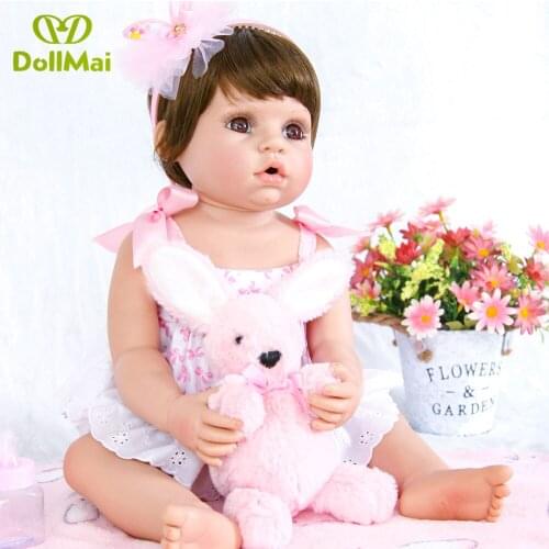 Adorable Reborn baby doll 56cm bebes reborn full vinyl silicone body newborn girl doll for children gift can bathe toy dolls