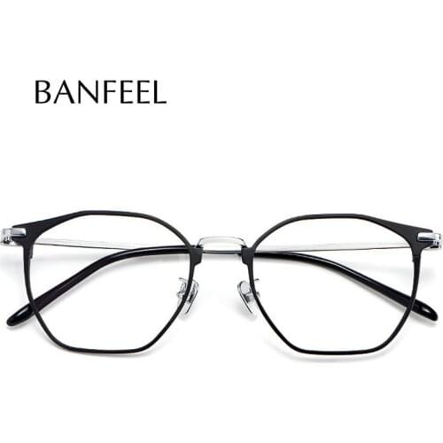 Pure Titanium Glasses Frame Men Myopia Optical Prescription Vintage Eyeglasses Frame Women New Polygon Goggles Eyewear