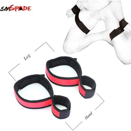 Smspade Sex Toys Slave BDSM Adult Bondage Handcuffs Ankle Cuffs Wrist to Leg Cuffs Restraint Fetish Toy Adjustable Bondage Cuffs