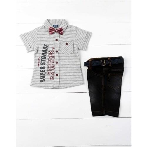 Gray Male Child 4 PCs Set