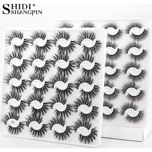 SHIDISHANGPIN 20 Pairs Soft Natural False Eyelashes Long Thick Mink 3d Lashes Pack Makeup Dramatic Fluffy Eyelashes Extensions