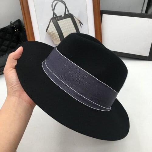 Fedoras Sir Mark hat cap British han edition retro wide-brim hats for men and women style wool new Panama