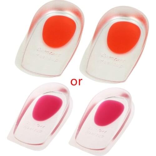 97BC Gel Shoes Pads Cushion Heel Cup Insoles Massager Inserts Heel Spur Pain Silicone