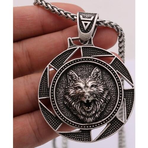 Slavic Kolovrat Veles Symbol Clasp Pendant Viking Wolf Nordic Runic Valknut Amulet And Talisman Jewelry Necklace Dropshipping