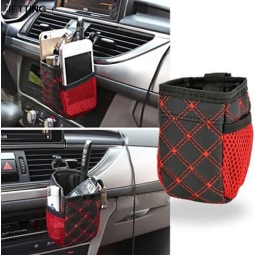 JETTING Synthetic leather Auto Car Air Outlet Mobile Phone Pocket Storage Box Bag Drink Hanging Holder