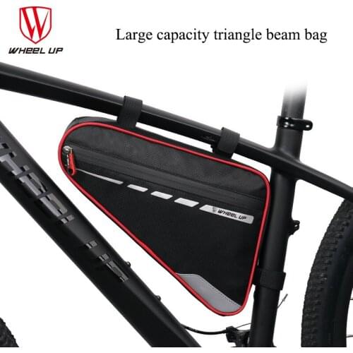 Bicycle Bag Triangle Front Top Triangle Bike Frame Bag 1.8L Beam Package Rainproof Reflective Strip Safety Cycling Bike Package