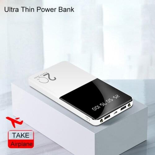 20000mAh Ultra Thin Slim Portable Phone Charger External Battery Power Bank For iPhone 12 11 8 7 Pro Max Huawei Xiaomi Powerbank