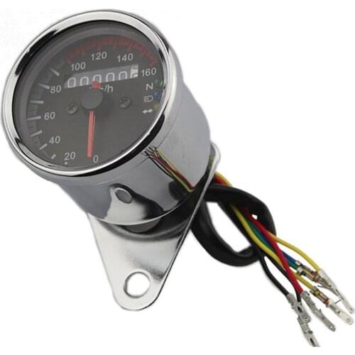 0~160km/h 12v Motorcycle Speedometer Gauge LED Indicator Motorbike Instrument Odomoter Universal