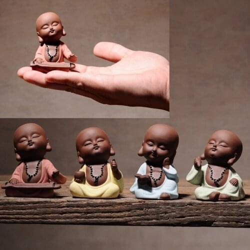 4P # TOP COOL -Marvellous ART #Spiritual realm OFFICE home Buddhism Buddha" CHAN " Monk sand-fired kiln porcelain ceramic ART