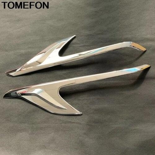 TOMEFON Exterior Accessories For Toyota Alphard AH30 2019 Sport Edition Headlight Lamp Decoration Cover Trim Stainless Steel