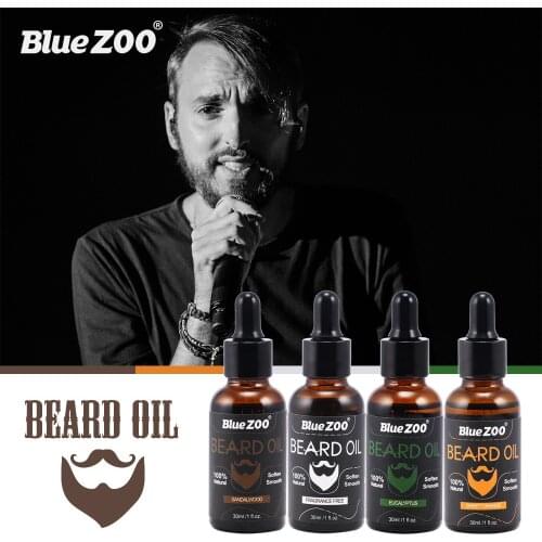 30ml bluezoo Beard Wax Beard Oil Tasteless Sandalwood Orange Eucalyptus 4 Taste