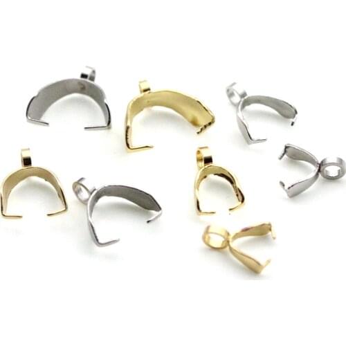 20Pcs/lot 316 Stainless Steel Pendant Pinch Clip Bail Clasps Bead Pendant Connector Findings for Necklace DIY Jewelry Making