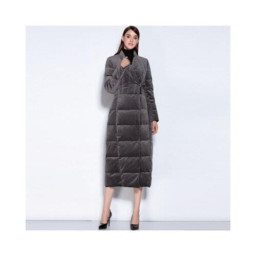 New 2020 Eurpean Winter Jacket Female Warm Long V-neck Ladies' duck down Thickening jacket Brand High Quality LX1099