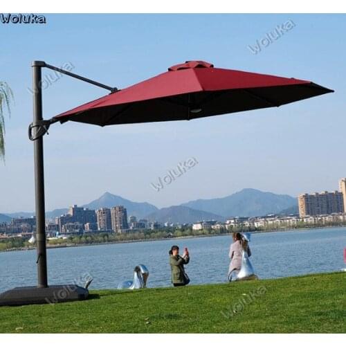 Outdoor Umbrella Courtyard Umbrella Solar LED Lighted Sun Umbrella Terrace Outdoor Garden Umbrella CD50 W03