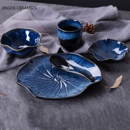 1pc Japanese-style Ceramic Plate Bowl Sushi Cake Fruit Dishes Noodles Soup Rice Bowls Breakfast Plates Tea Cup Kitchen Tableware