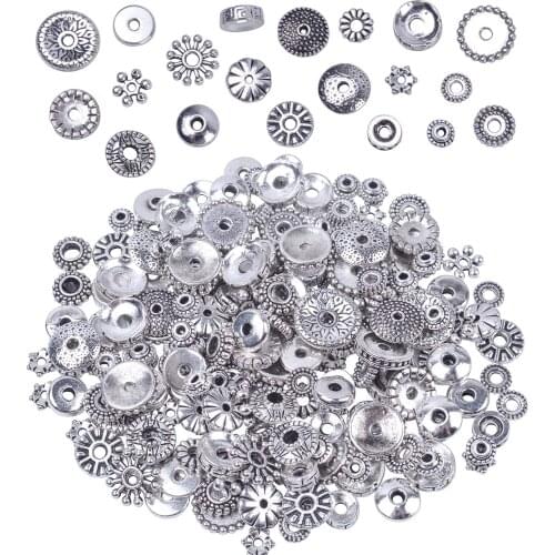 100 Gram Bali Style Antique Tibetan Silver Findings Jewelry Making DIY Metal Alloy Spacer Beads Deluxe New Mix 200-260pcs